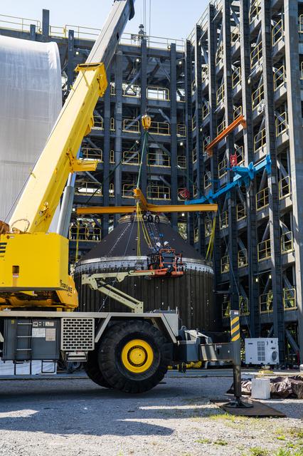 NASA image: Teams Move SLS Payload Adapter After Successful Structural Testing_2